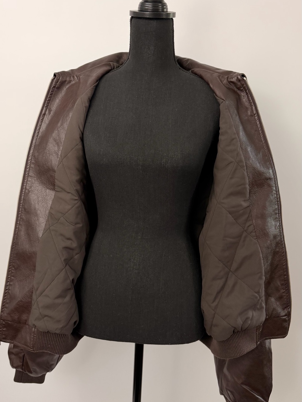 Vegan Leather Bomber Zip-Front Jacket - Picture 7 of 8